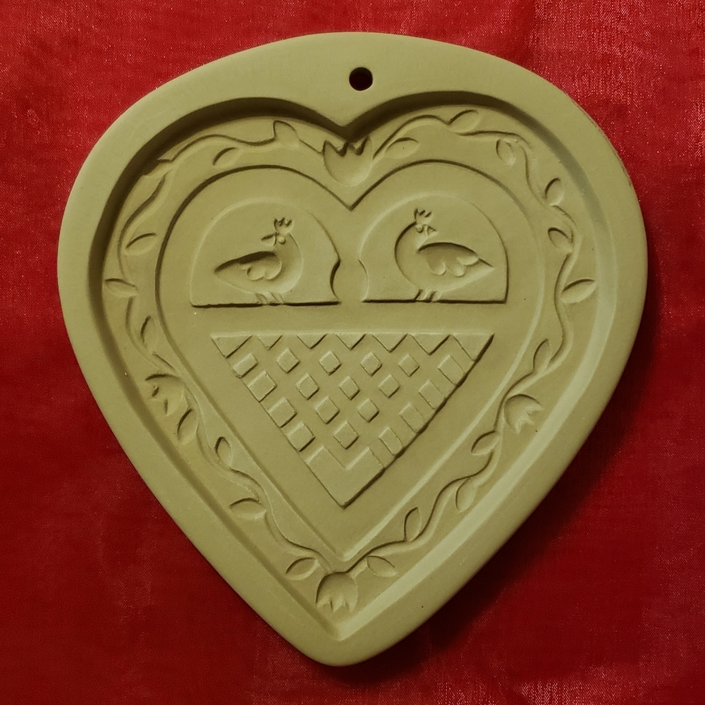 Brown Bag Cookie Art Mold Birds Heart Hill 1993